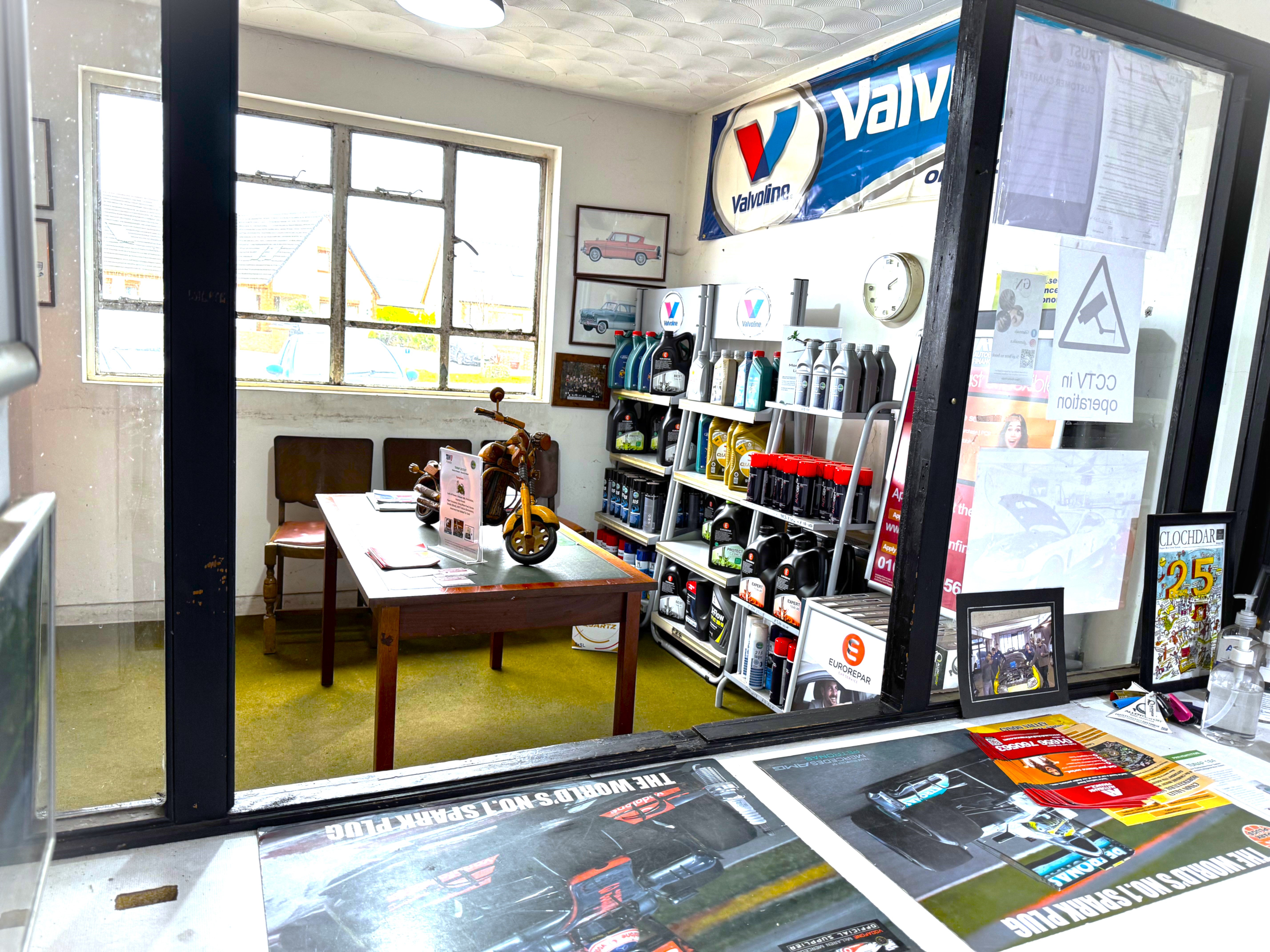Inside Vale AutoTec's vehicle service bay in South Wales